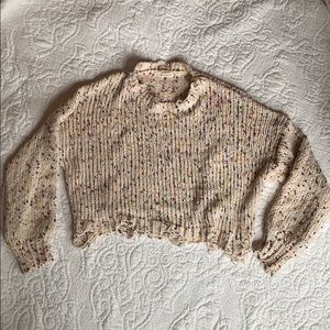 Cropped Confetti Sweater M